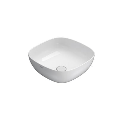 Globo T-Edge Fritstående Vask 42x42 Blank Hvid