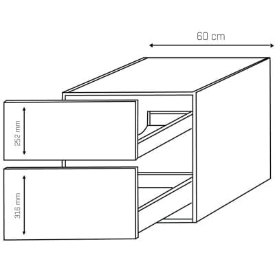 Cassøe Front Vaskeskab 60x57,6 Mat Hvid Porcelæn Vask
