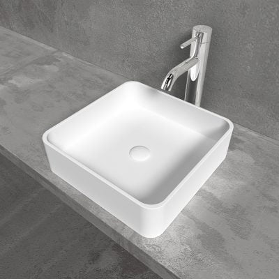 Hvidt Edge-1 Vask 40x40 Hvid