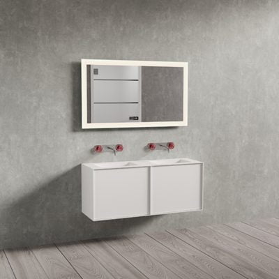 Copenhagen Bath Larvik Spejl m. Højtaler 120x70 Mat Hvid