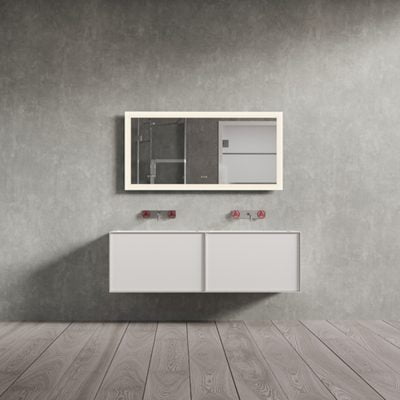 Copenhagen Bath Larvik Spejl m. Højtaler 140x70 Mat Hvid