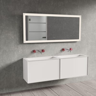 Copenhagen Bath Larvik Spejl m. Højtaler 160x70 Mat Hvid