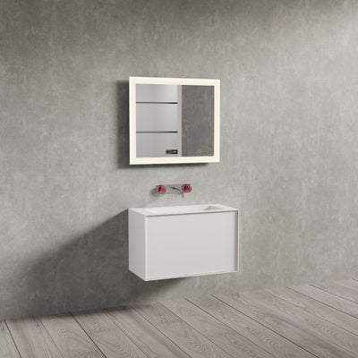 Copenhagen Bath Larvik Spejl m. Højtaler 80x70 Mat Hvid