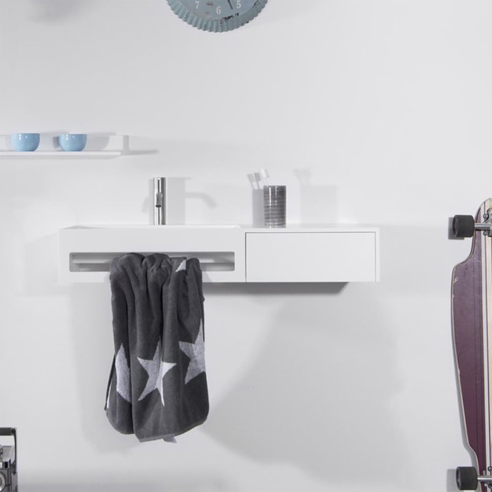 Copenhagen Bath Sandfjord venstre Vask 90x40 Mat Hvid Copenhagen Bath Sandfjord venstre Vask 90x40 Mat Hvid - Billede 2