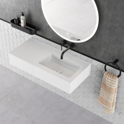 Copenhagen Bath Siø Vask venstre 90x40 Mat Hvid