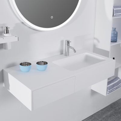 Copenhagen Bath Siø Vask venstre 90x40 Mat Hvid