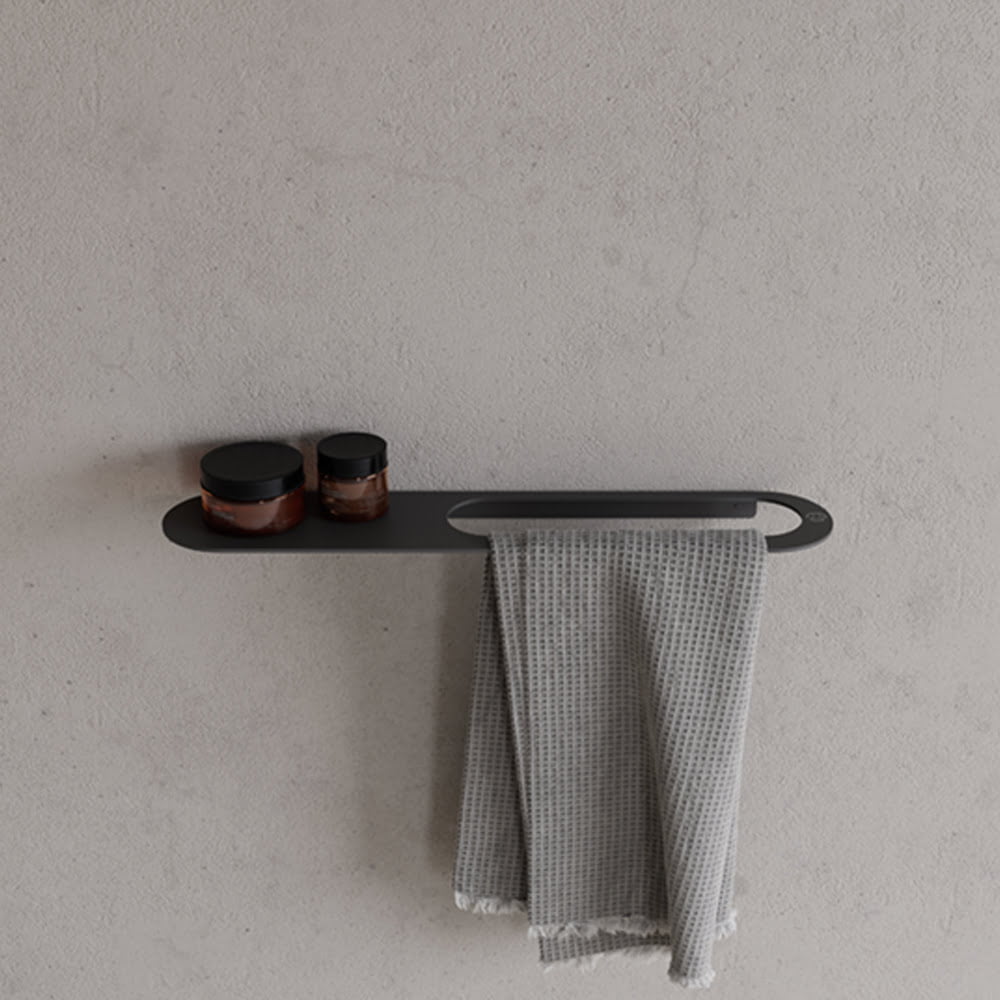 Copenhagen Bath CB 100 Håndklædeholder med hylde 50 Mat Sort Copenhagen Bath CB 100 Håndklædeholder med hylde 50 Mat Sort