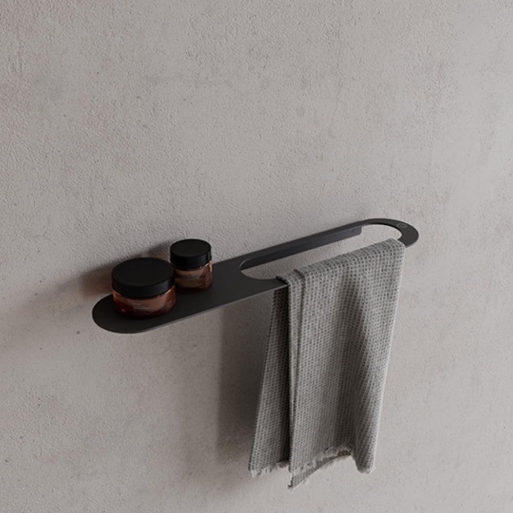 Copenhagen Bath CB 100 Håndklædeholder med hylde 50 Mat Sort Copenhagen Bath CB 100 Håndklædeholder med hylde 50 Mat Sort - Billede 2