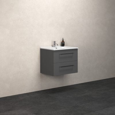 Dansani Luna Vaskeskab 49,5x61x45,5 Grå mat Porcelænsvask