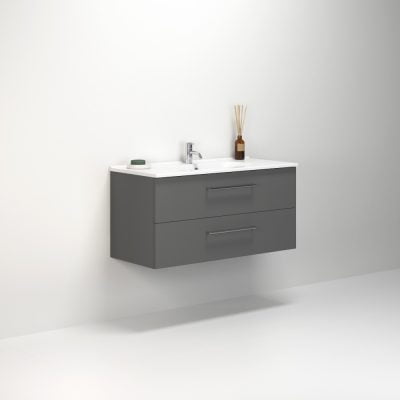 Dansani Luna Vaskeskab 49,5x101x45,5 Grå mat Porcelænsvask