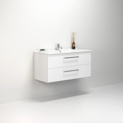 Dansani Luna Vaskeskab 49,5x101x45,5 Hvid højglans Porcelænsvask