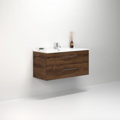 Dansani Luna Vaskeskab 49,5x101x45,5 Brun eg Porcelænsvask