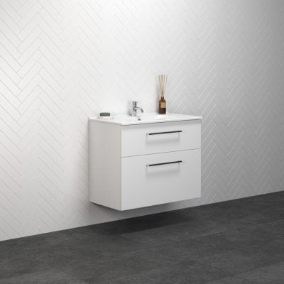 Dansani Luna Vaskeskab 65,5x80,2x45,5 Hvid højglans Porcelænsvask