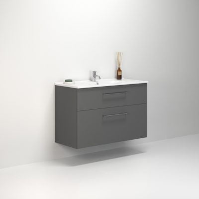 Dansani Luna Vaskeskab 65,5x100,2x45,5 Grå mat Porcelænsvask