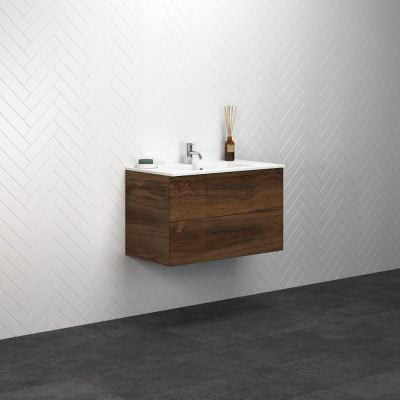 Dansani Luna Vaskeskab 49,5x80,2x45,5 Brun eg Kompositvask