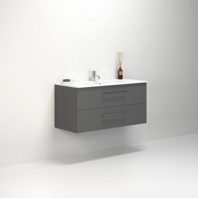 Dansani Luna Vaskeskab 49,5x100,2x45,5 Grå mat Kompositvask