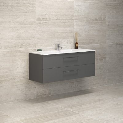 Dansani Luna Vaskeskab 49,5x120,2x45,5 Grå mat Kompositvask