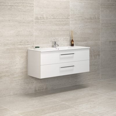 Dansani Luna Vaskeskab 49,5x120,2x45,5 Hvid højglans Kompositvask