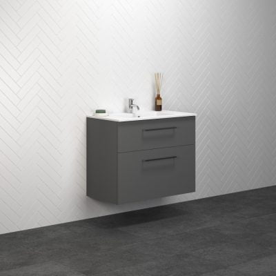 Dansani Luna Vaskeskab 65,5x80,2x45,5 Grå mat Kompositvask