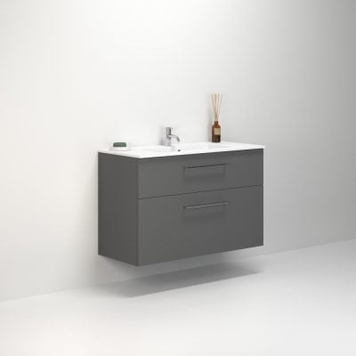 Dansani Luna Vaskeskab 65,5x100,2x45,5 Grå mat Kompositvask