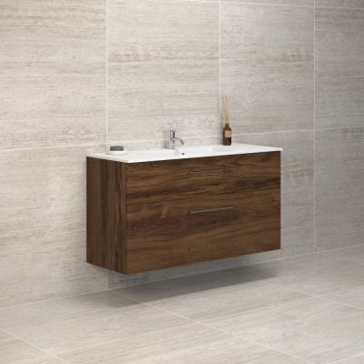 Dansani Luna Vaskeskab 65,5x120,2x45,5 Brun eg Kompositvask