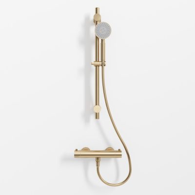 SS304 Brusesæt M. Glidestang Børstet Guld SS304 Brusesæt M. Glidestang Børstet Guld