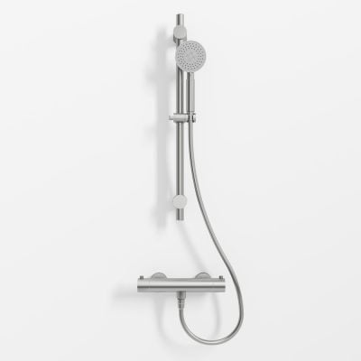 SS304 Brusesæt M. Glidestang Børstet Stål SS304 Brusesæt M. Glidestang Børstet Stål