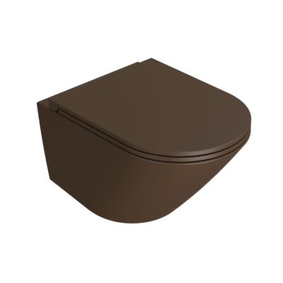 Globo Forty3 Væghængt Toilet 52x36 Kastanje Brun