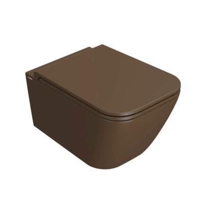 Globo Stone Væghængt Toilet 52x36 Kastanje Brun