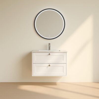Kagami Endless Round Mat Sort Spejl Ø70