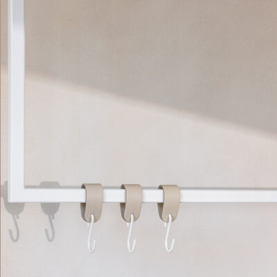 Metallbude Læder S-Krog, 3 stk. Beige Metallbude Læder S-Krog, 3 stk. Beige